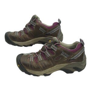 Keen Hard Toe Safety Work Sneakers Womens Size 7.5 M Leather Hiking Trail Shoes